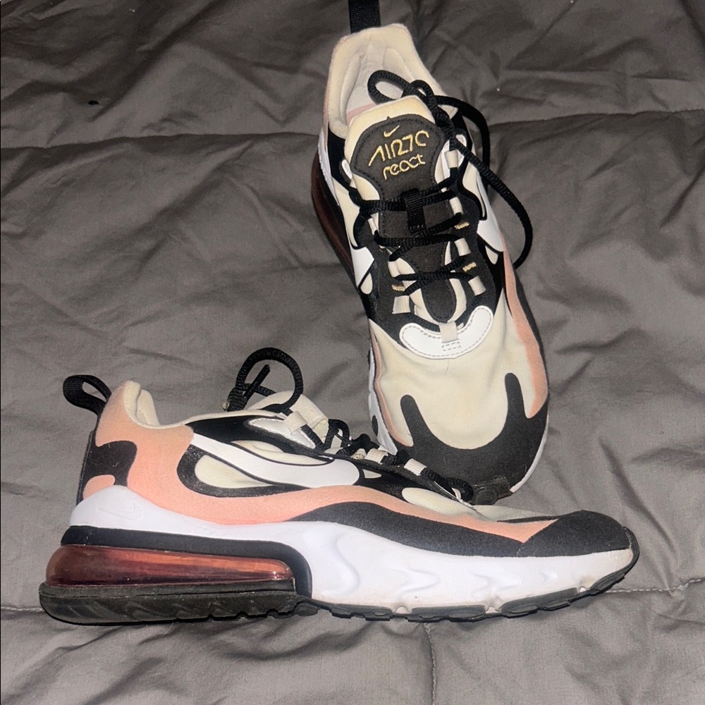 Nike Air Max 270 React in Black, White, and Pink